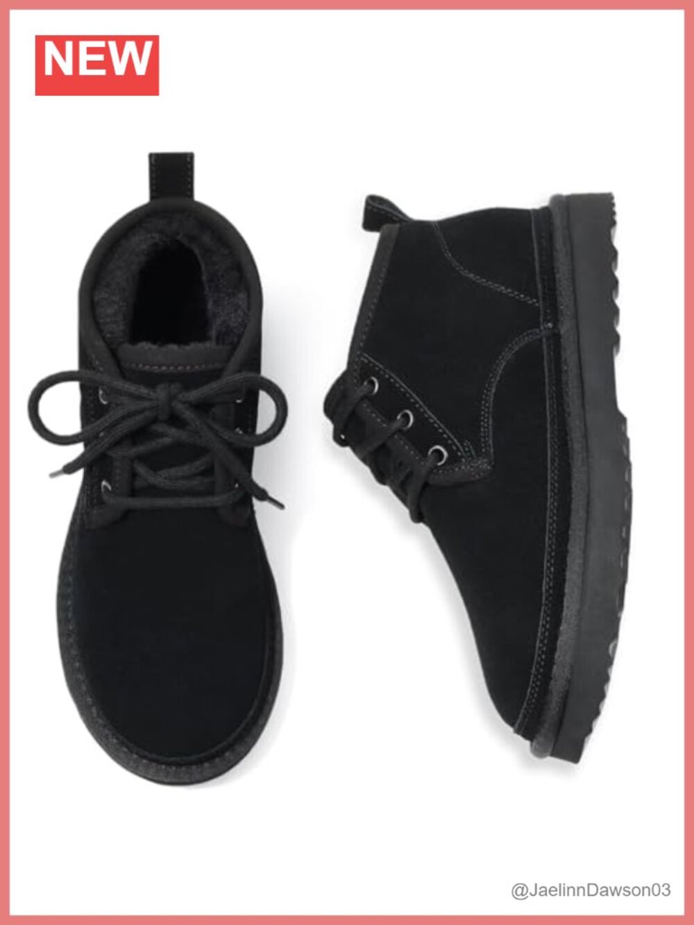 Women's Suede Lace Up Ankle Boots Winter Snow Boots Fur Lined